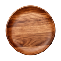 rond en bois assiette avec Naturel bois texture. Haut voir. isolé sur Contexte png