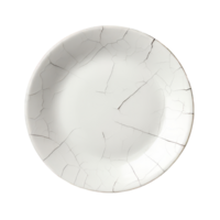 White Ceramic Plate with Cracked Texture. Classic White Dinner Plate. Isolated on Background png