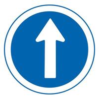traffic sign, Cautionary go straight vector