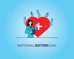 National Doctors Day. Doctors day banner, poster, card. holiday concept. template for background. flat illustration. World Doctors Day flat design. vector