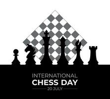 International Chess Day. 20 July. holiday concept. template for background banner, poster and card. flat illustration. flat design vector