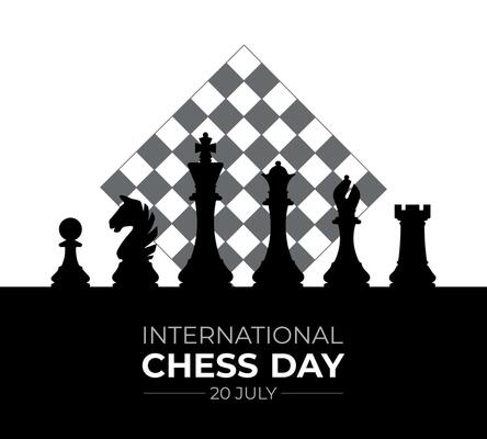 International Chess Day. 20 July. holiday concept. template for background banner, poster and card. flat illustration. flat design