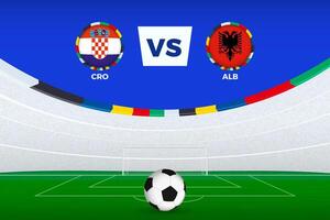 Illustration of stadium for football match between Croatia and Albania, stylized template from soccer tournament. vector