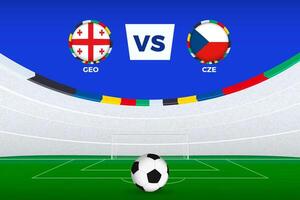 Illustration of stadium for football match between Georgia and Czech Republic, stylized template from soccer tournament. vector