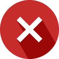 red cross mark icon with long shadow png