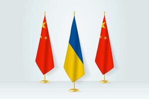 Meeting concept between Ukraine and China. vector