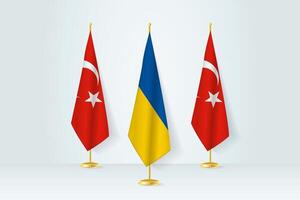Meeting concept between Ukraine and Turkey. vector