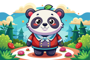 dessin animé Panda dans le jungle png