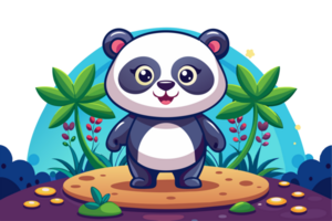 dessin animé Panda dans le jungle png