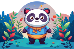 dessin animé Panda dans le jungle png