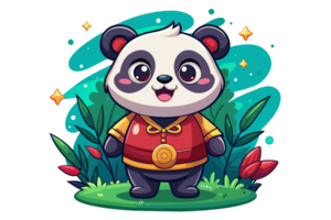 dessin animé Panda dans le jungle png