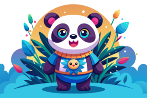 dessin animé Panda dans le jungle png