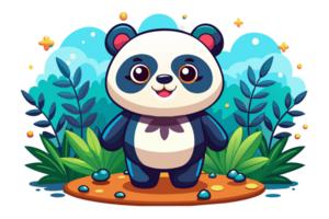 dessin animé Panda dans le jungle png