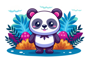 dessin animé Panda dans le jungle png