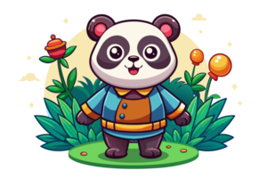 dessin animé Panda dans le jungle png