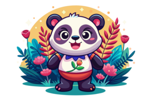 dessin animé Panda dans le jungle png