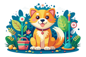 Illustration Karikatur Hund auf transparent Hintergrund png