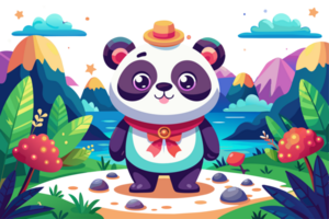 dessin animé Panda dans le jungle png