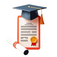 graduation diploma and diploma cap on a white background png