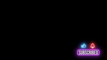 Subscribe neon button lower third video