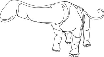 one line art. one continuous line art of a Nigersaurus vector