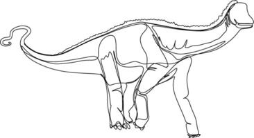 one line art. one continuous line art of a Nigersaurus vector