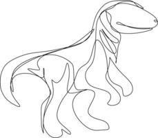 one line art. one continuous line art of a Velociraptor vector