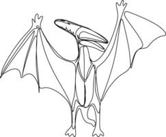 one line art. one continuous line art of a Pterodactyl vector