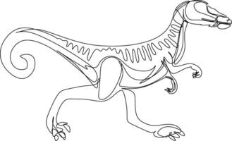 one line art. one continuous line art of a Velociraptor vector