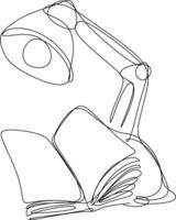 One line art. one continuous line art. Sketch of book vector