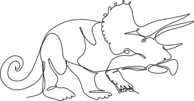 one line art. one continuous line art of a dinosaur vector