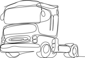 one line art. one continuous line art.Sketch of a truck vector