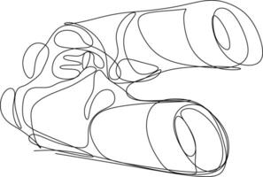 one line art. one continuous line art of a Binoculars vector