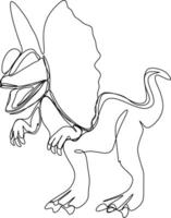 one line art. one continuous line art. The illustrations of a Dilophosaurus vector