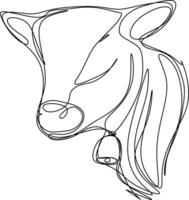 One line art. one continuous line art of a cow vector