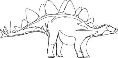 one line art. one continuous line art of a dinosaur vector