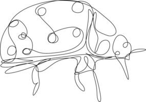 One line art. one continuous line art of a beetle vector