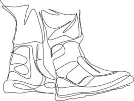one line art. one continuous line art, shoes for style vector