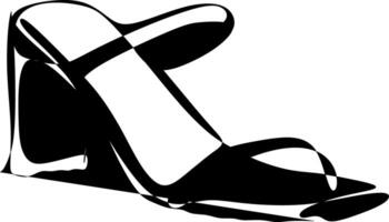 A black and white silhouette of Slippers for style vector
