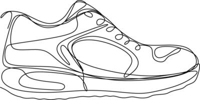 one line art. one continuous line art, shoes for style vector