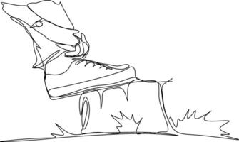 one line art. one continuous line art, shoes for style vector