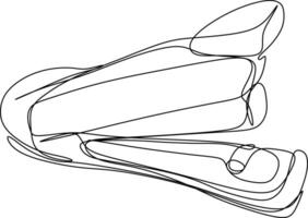 one line art. one continuous line art. a stapler on white background vector