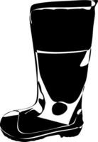 a black and white silhouette of a pair of safety shoes for engineering or outdoor work. vector