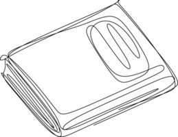 One line art. one continuous line art. Sketch of book vector