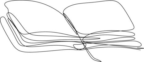 One line art. one continuous line art. Sketch of book vector