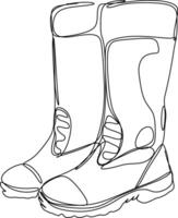 one line art. one continuous line art, shoes for style vector