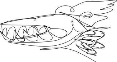 one line art. one continuous line art a bird head with claws vector
