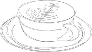 One line art. one continuous line art of a coffee in the glass vector