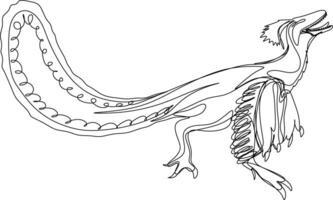 one line art. one continuous line art of a Velociraptor vector