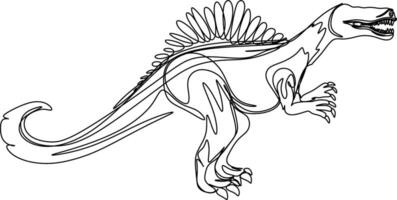 one line art. one continuous line art of a Spinosaurus vector